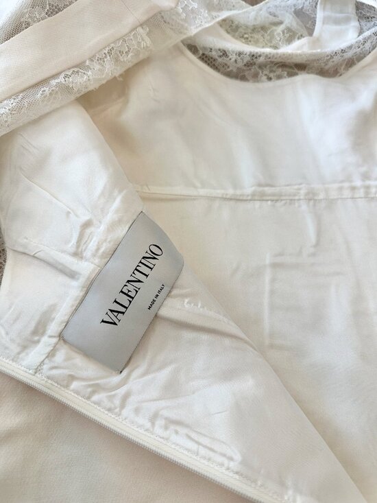 Valentino Ivory Silk Mini Dress Size 10 - Picture 10 of 10